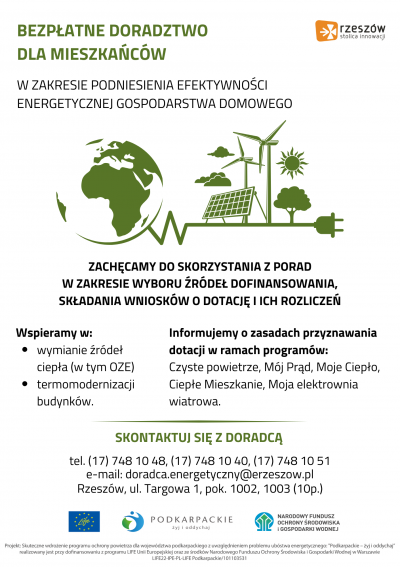 zdjęcie do artykułu Bezpłatne doradztwo energetyczne dla mieszkańców Miasta Rzeszowa
