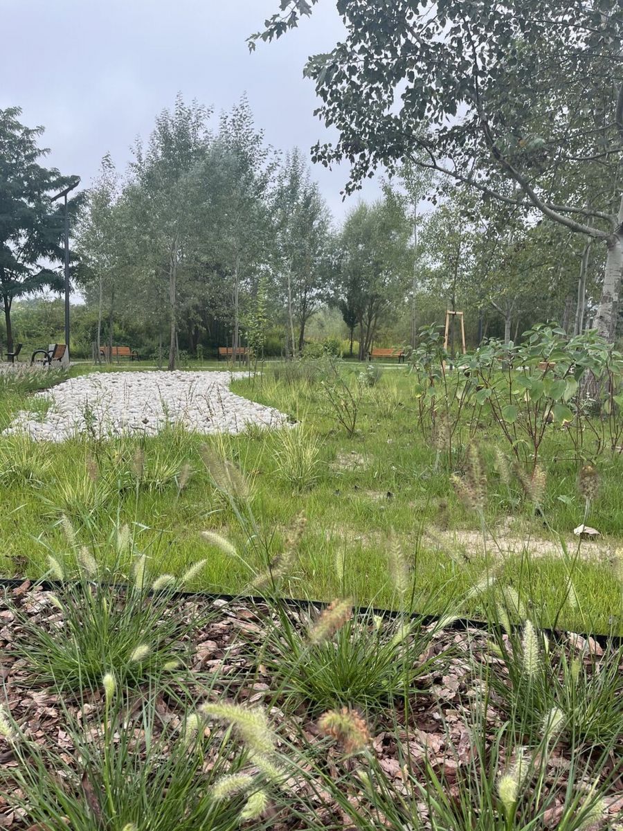 Sucha rzeka w parku kieszonkowym przy ul. Dębickiej